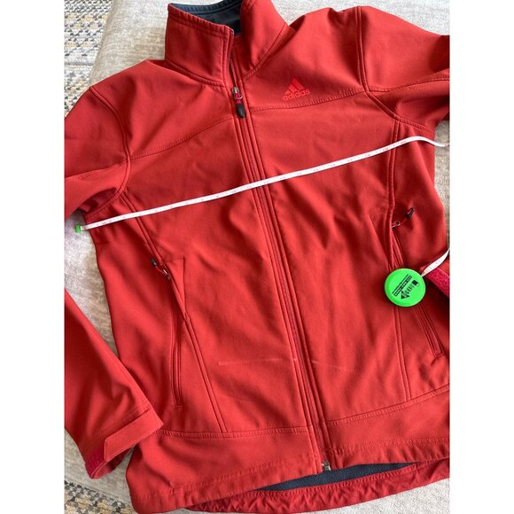 Adidas Outdoor Orange Red Full-Zip Jacket Size M Lightweight & Warm - Picture 9 of 9